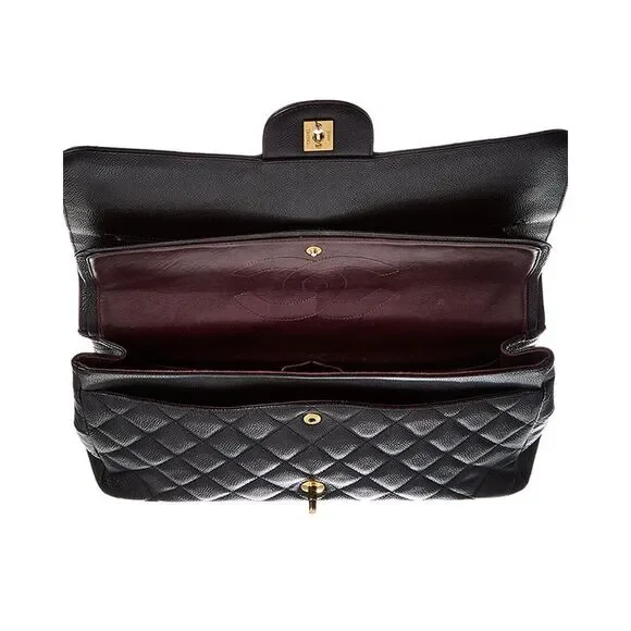 Chanel Black Caviar Leather Classic Double Flap (Authentic Pre-Loved) - Picture 4 of 4